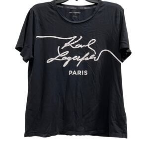 Karl Lagerfeld Paris signature logo tee cursive SZ L Based on measurements